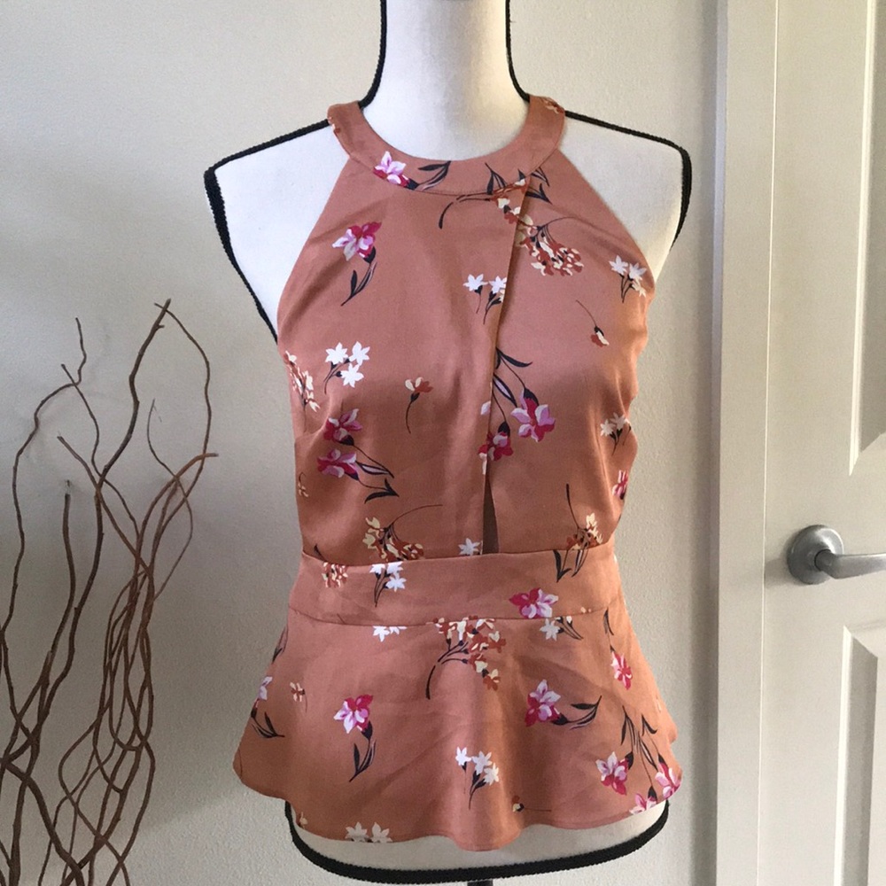 Express floral halter tank top